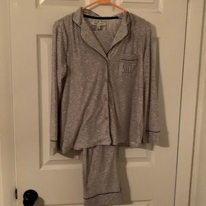 Long sleeve sleep set combo, light heather grey.